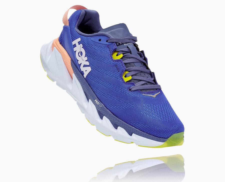 Hoka One One Koşu Ayakkabısı Kadın Mavi/Beyaz - Elevon 2 - RC3906512